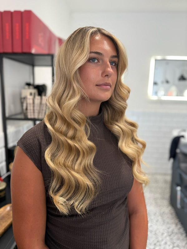 Golden blonde waves, by Holly